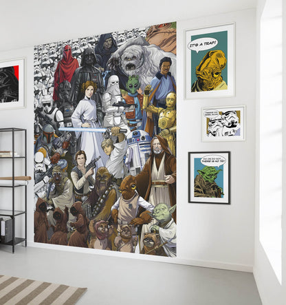 Star Wars characters wallpaper mural