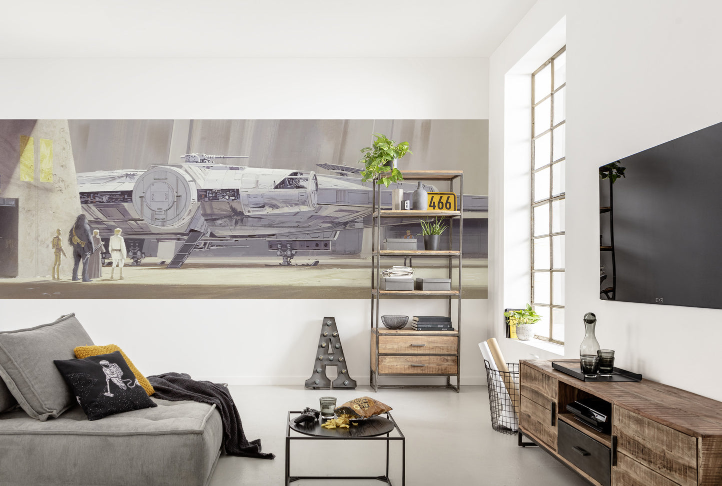 Star Wars Classic Millennium Falcon Photo Wallpaper (W x H) 368cm x 127cm (144" x 50")