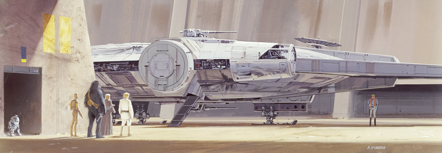 Star Wars Classic Millennium Falcon Photo Wallpaper (W x H) 368cm x 127cm (144" x 50")