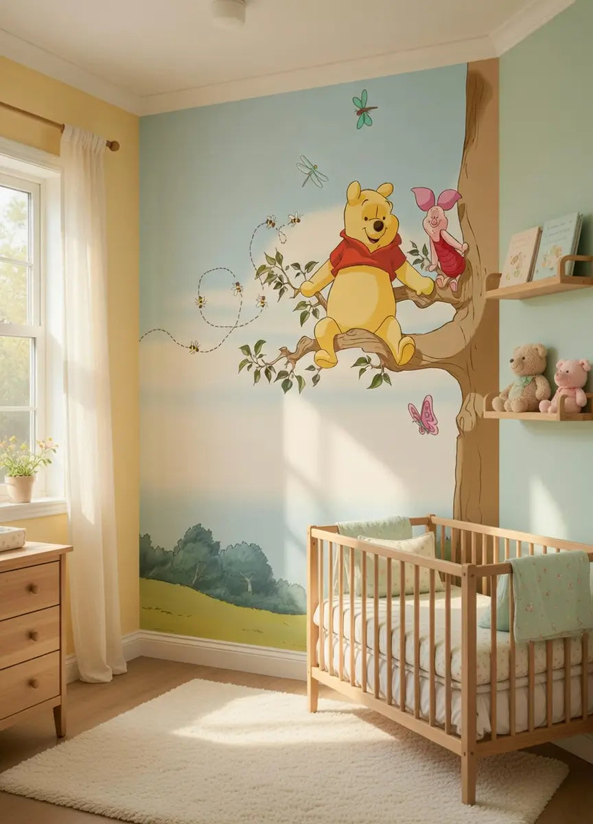 Nursery room Winnie the Pooh mural
