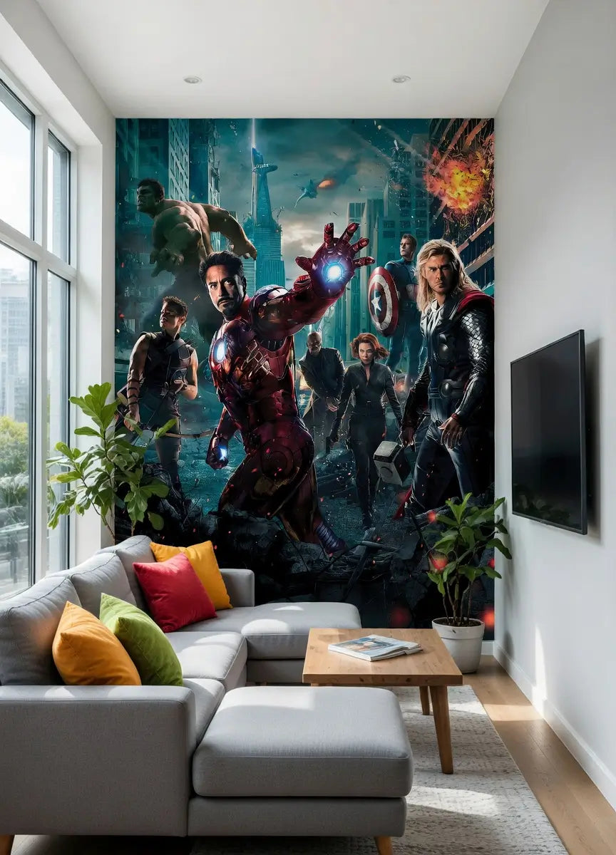 Avengers Movie Poster Style Photo Wallpaper (W x H) 184cm x 254cm (72" x 100")