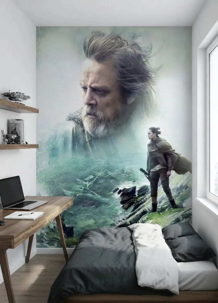 Star Wars The Last Jedi Luke Skywalker and Rey Photo Wallpaper (W x H) 184cm x 254cm (72" x 100")