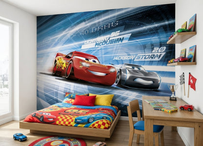 Cars 3 Disney Lightning McQueen and Storm Racing Photo Wallpaper (H x W) 184cm x 254cm (72" x 100")