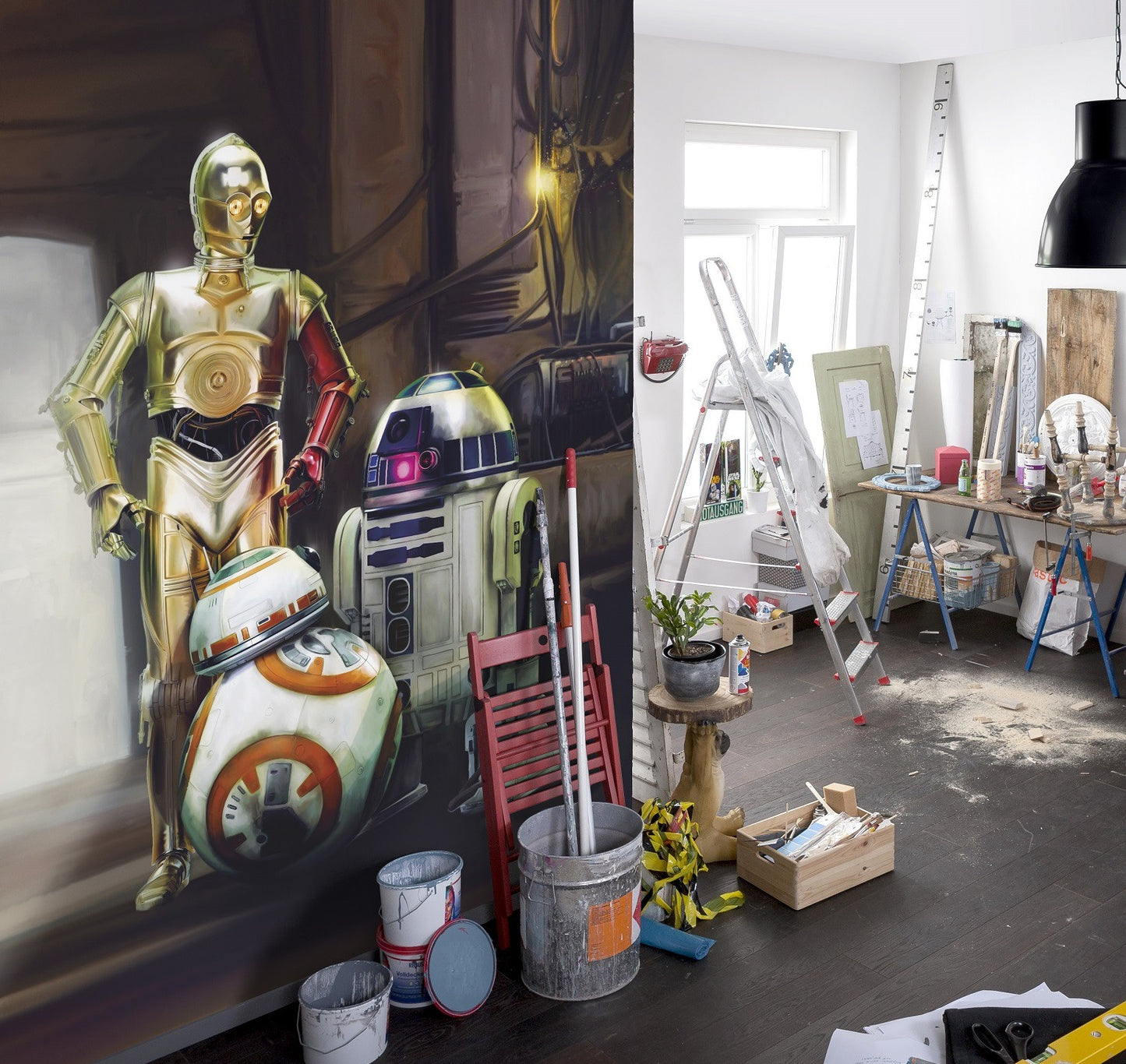 Star Wars Three Droids Photo Wallpaper (W x H) 184cm x 254cm (72" x 100")