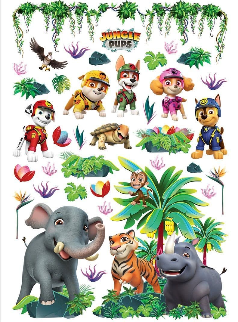 Paw Patrol Puppies in the Jungle Wall Stickers PAW Patrol