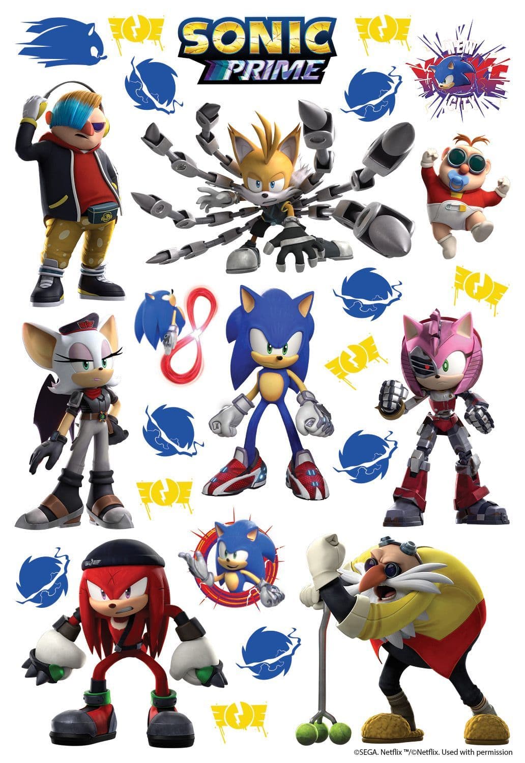 Gamer room Sonic the Hedgehog video game characters Wall Stickers Sonic