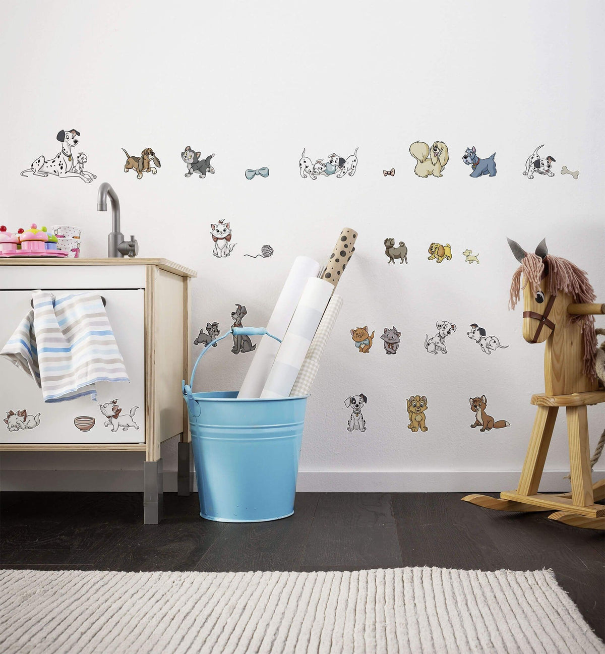 Disney characters Dog and Cat Puppies Wall Stickers Disney