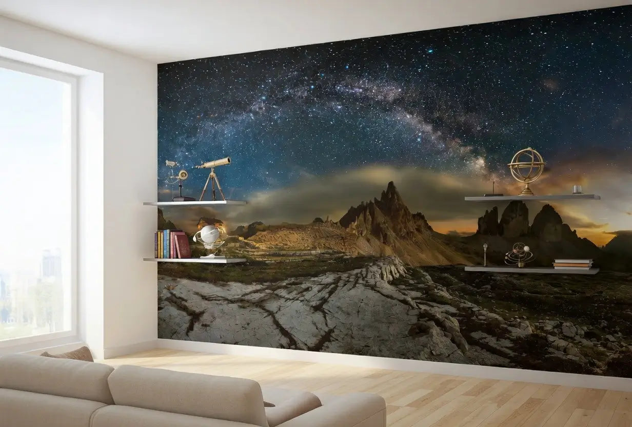 Galaxy Dolomites Sky Full of Stars Nature Wallpaper Mural (W x H) 384 cm x 260 cm (151" x 102")