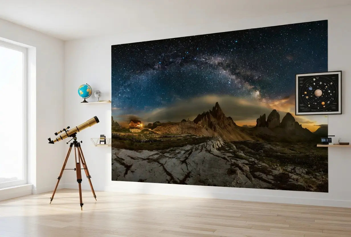 Galaxy Dolomites Sky Full of Stars Nature Wallpaper Mural (W x H) 384 cm x 260 cm (151" x 102")