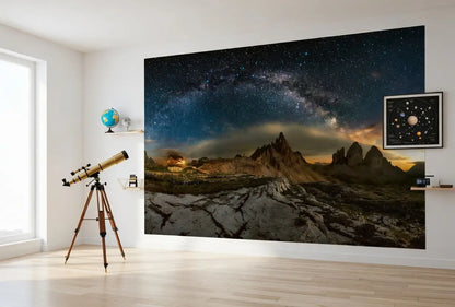 Galaxy Dolomites Sky Full of Stars Nature Wallpaper Mural (W x H) 384 cm x 260 cm (151" x 102")