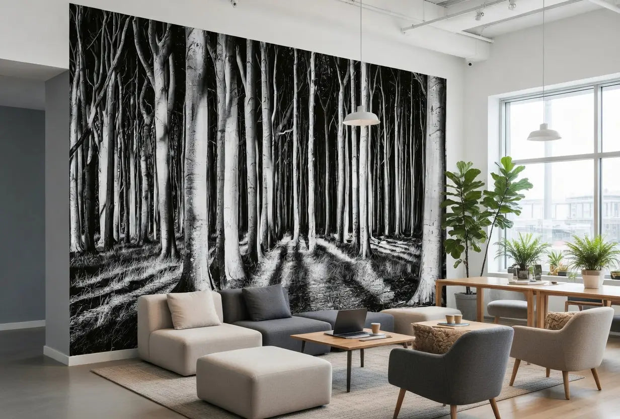 Ghost Forest Night Nature Wallpaper Mural (W x H) 384 cm x 260 cm (151" x 102")