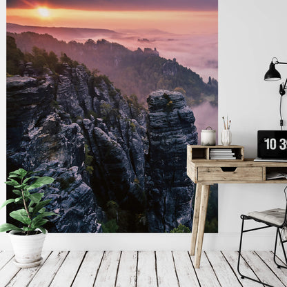 Sunrise on the Rocks Nature Wallpaper Mural (W x H) 384 cm x 260 cm (151" x 102")