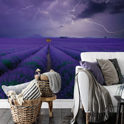 Field of Lavender Landscape Nature Wallpaper Mural (W x H) 384 cm x 260 cm (151" x 102")