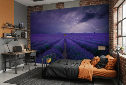 Field of Lavender Landscape Nature Wallpaper Mural (W x H) 384 cm x 260 cm (151" x 102")