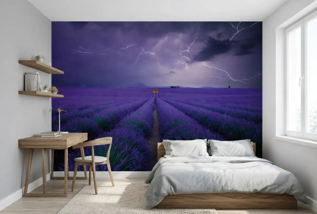 Field of Lavender Landscape Nature Wallpaper Mural (W x H) 384 cm x 260 cm (151" x 102")