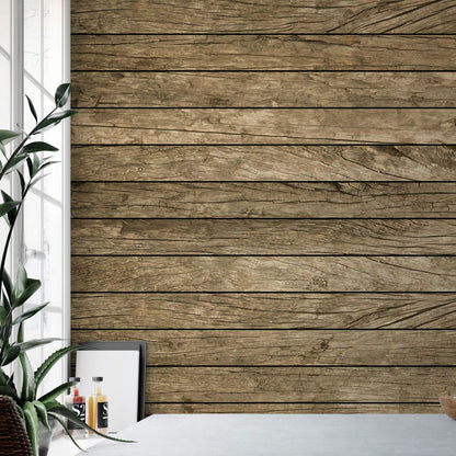 Vintage Aged Wood Imitation Wallpaper Mural (W x H) 384 cm x 260 cm (151" x 102")