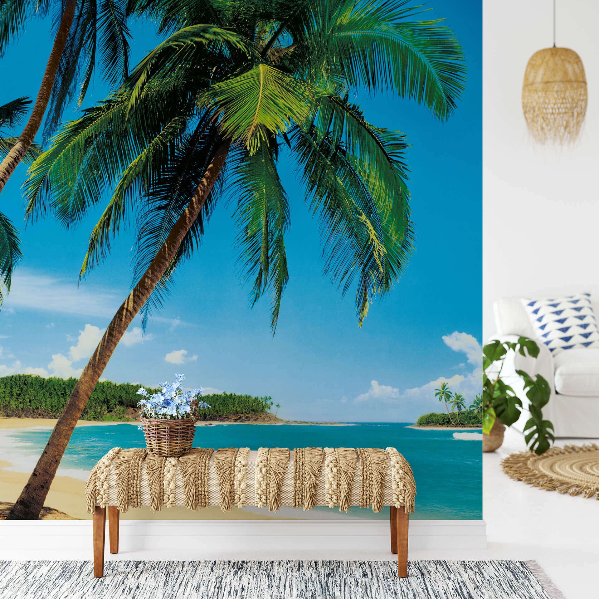 Palmy Beach photo wallpaper bedroom