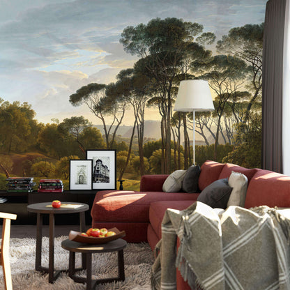 Italian Landscape with Umbrella Nature Wallpaper Mural  (W x H) 384 cm x 260 cm (151" x 102")