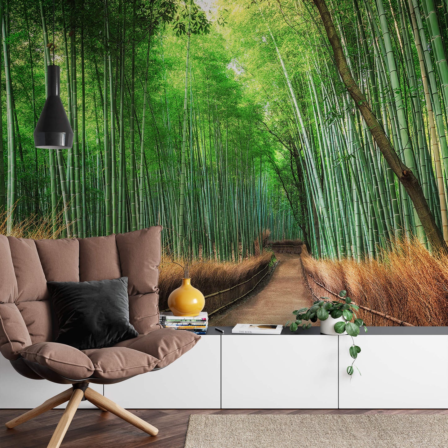 Bamboo Grove Kyoto Botanical Wallpaper Mural  (W x H) 384 cm x 260 cm (151" x 102")