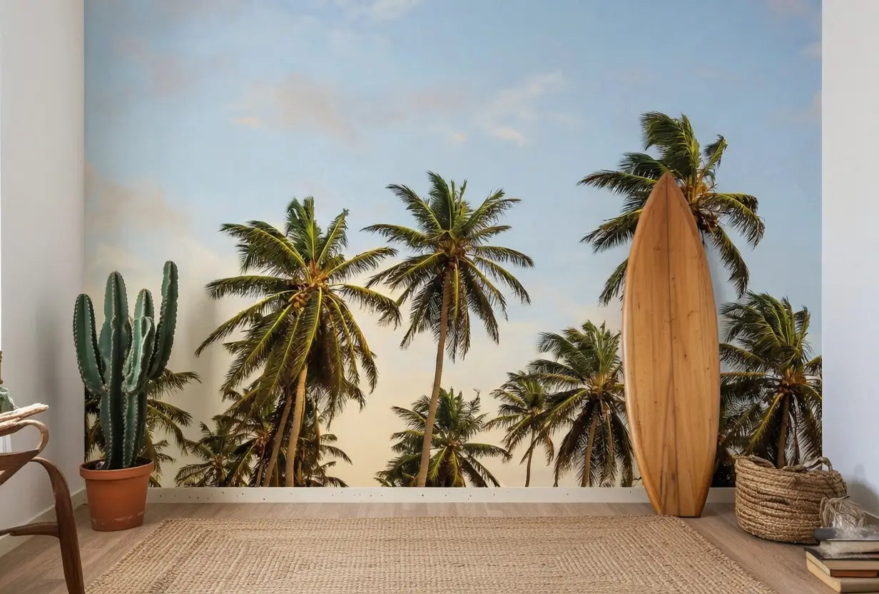 Palmy Holiday Scenery Tropical Scenery Wallpaper Mural  (W x H) 384 cm x 260 cm (151" x 102")
