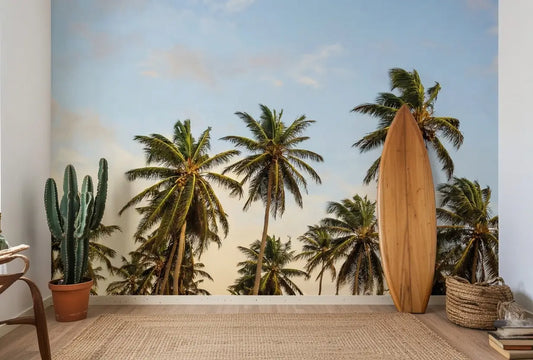 Palmy Holiday Scenery Tropical Scenery Wallpaper Mural  (W x H) 384 cm x 260 cm (151" x 102")