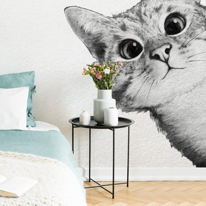 Curious Cat Animal Wallpaper Mural  (W x H) 192 cm x 260 cm (75" x 102")
