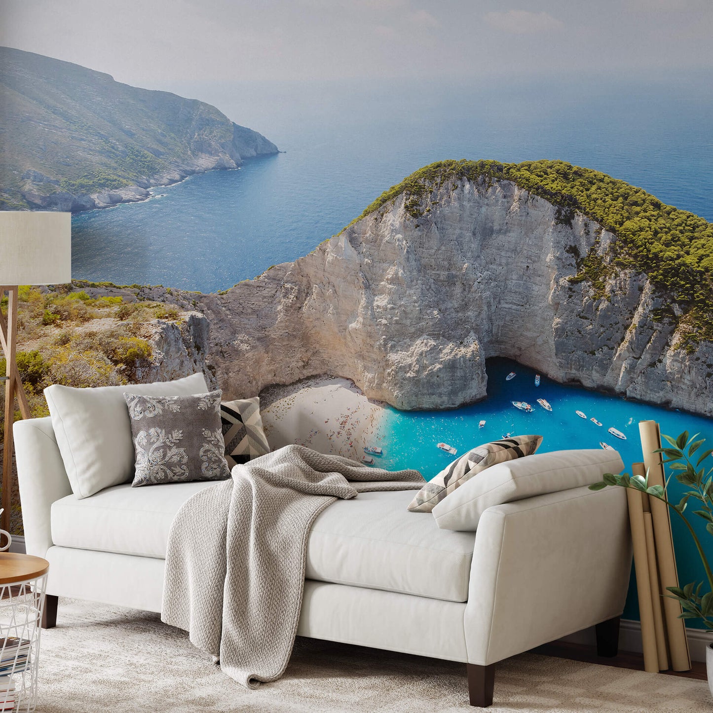 White Cliffs Coast Tropical Scenery Wallpaper Mural  (W x H) 384 cm x 260 cm (151" x 102")