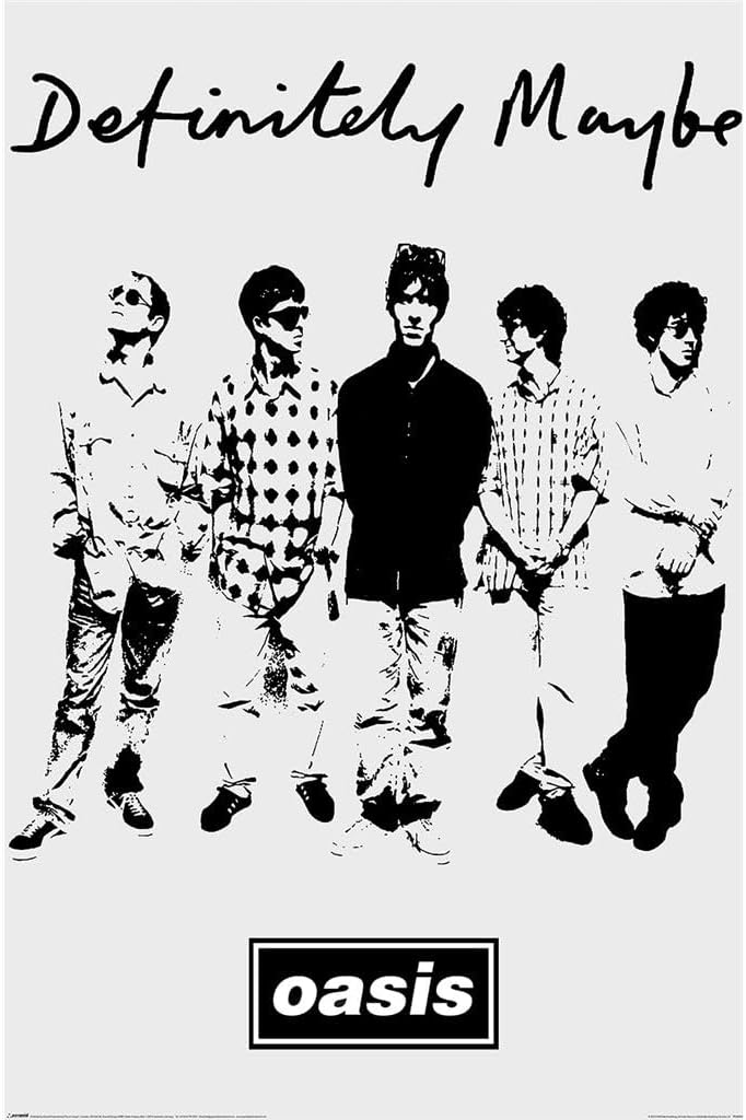 Oasis Definitely Band Black And White Poster 