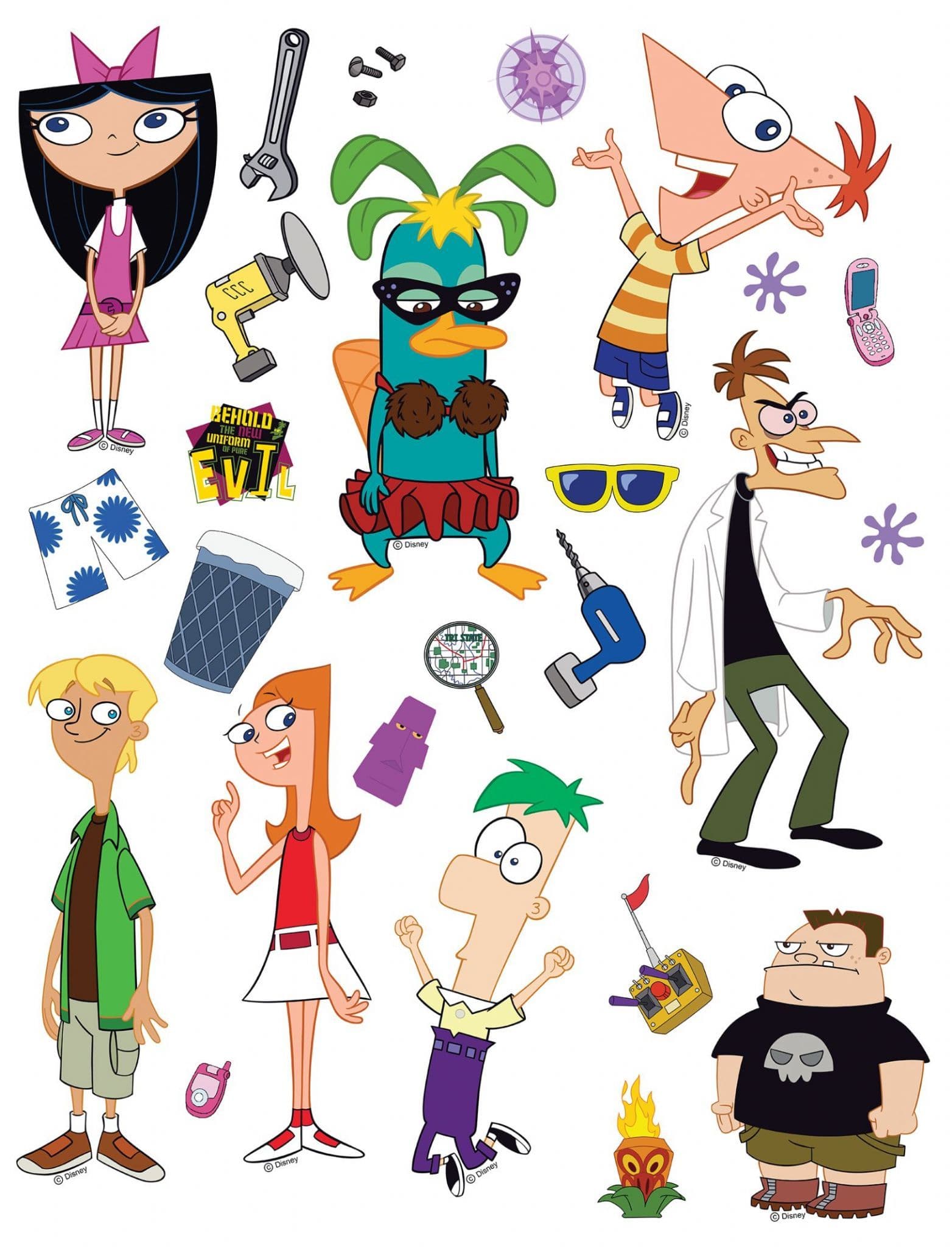Phineas and Ferb Cartoon Wall Stickers Phineas and Ferb