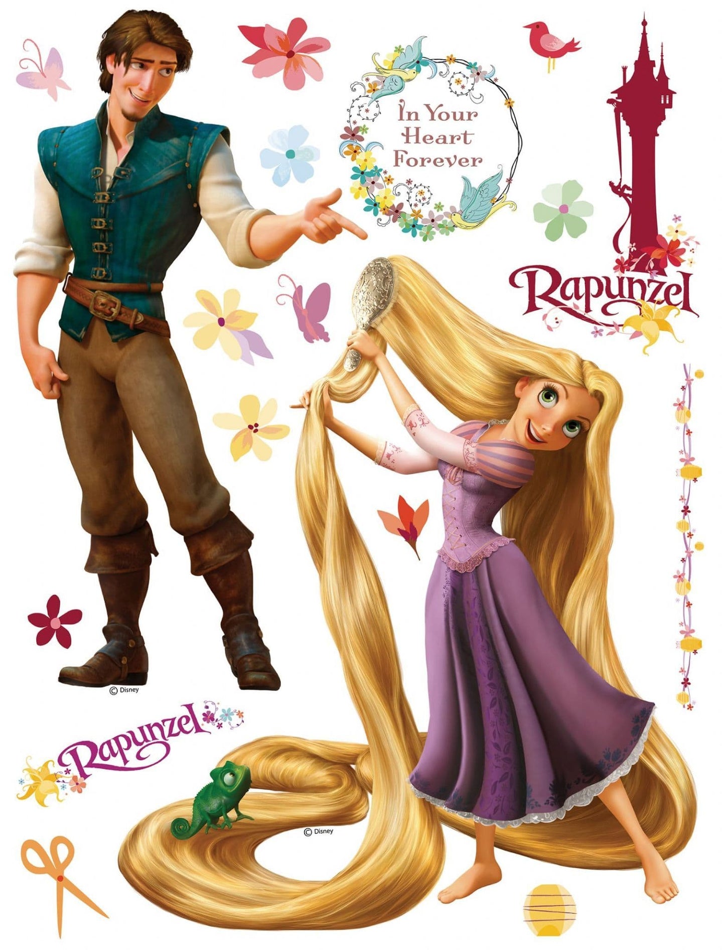 Disney Rapunzel and Prince Wall Stickers Disney