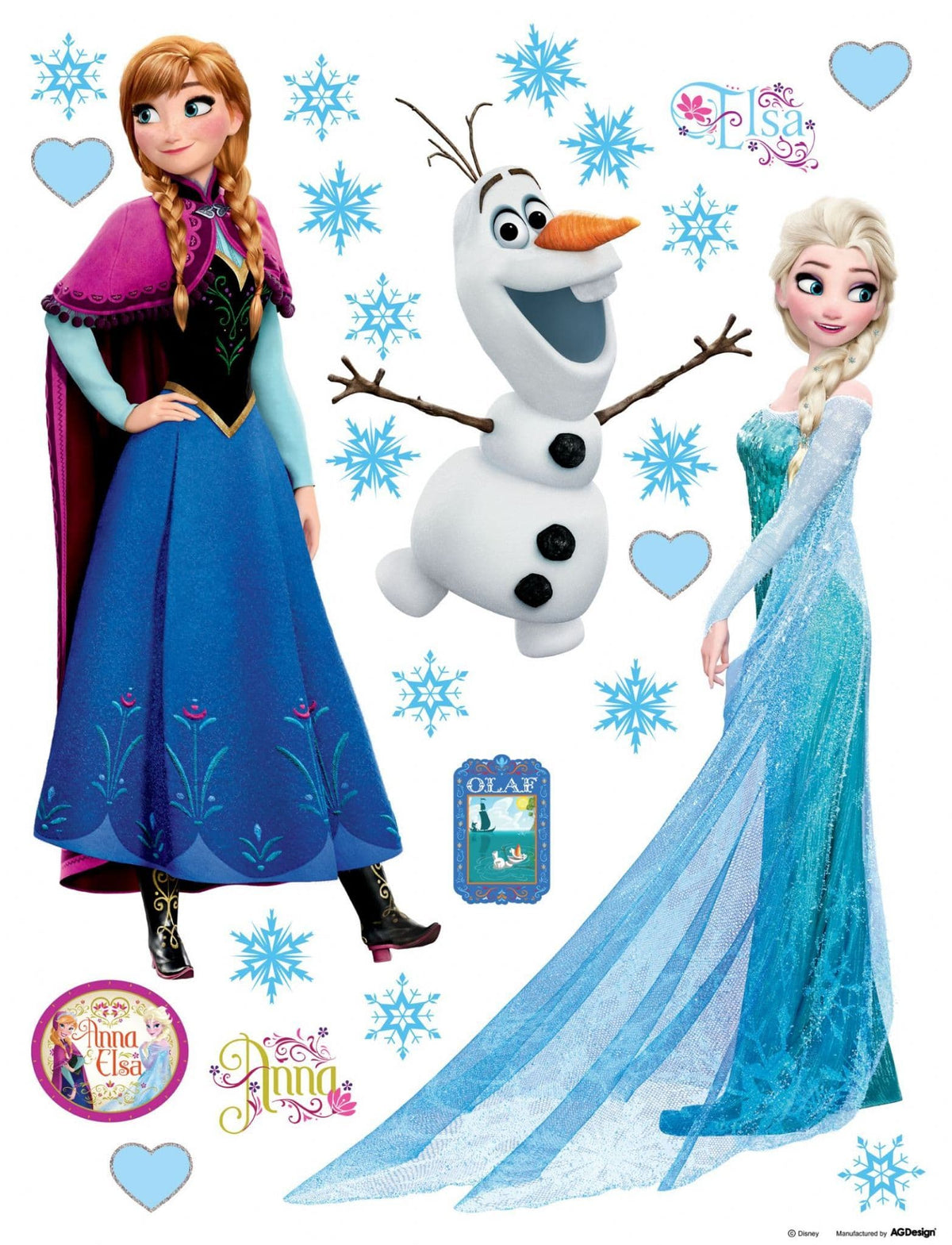 Disney Frozen Elsa Anna and Olaf Decals Set Wall Stickers Disney
