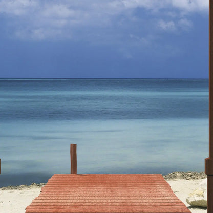 Beach and Sea View from Villa Paradise Living Room Photo Wallpaper (W x H) 368cm x 254cm (144" x 100")