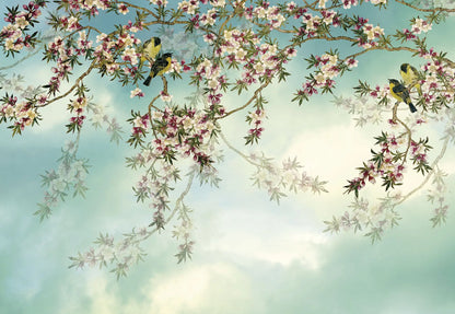 Pink Flowers Tree Branches Photo Wallpaper (W x H) 368cm x 254cm (144" x 100")