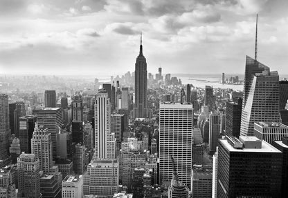 New York Black and White Skyline Bedroom Photo Wallpaper (W x H) 368cm x 254cm (144" x 100")