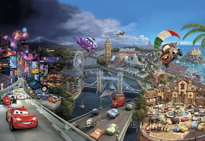 Disney Cars 2 Boy Bedroom Photo Wallpaper (W x H) 368cm x 254cm (144" x 100")
