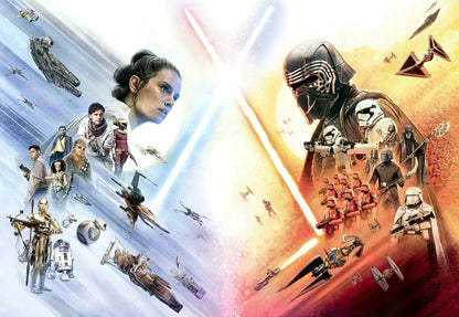 Star Wars EP9 Collage White Photo Wallpaper (W x H) 368cm x 254cm (144" x 100")