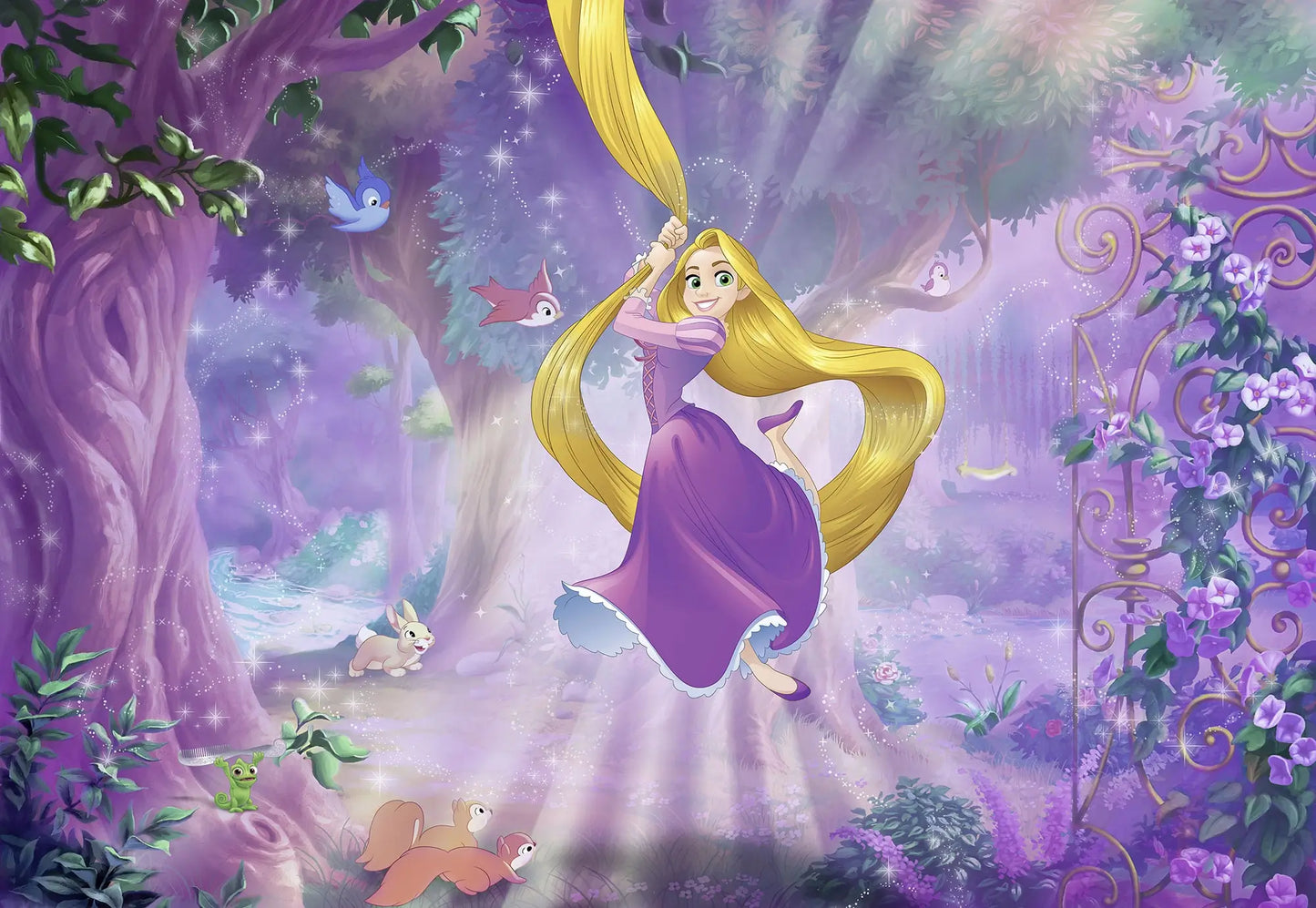 Disney Tangled Rapunzel Princess Girl Bedroom Photo Wallpaper (W x H) 368cm x 254cm (144" x 100")