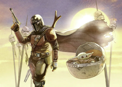Star Wars The Mandalorian and Grogu Mission cool art