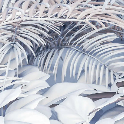 White Winter Wall of Plants Botanical Photo Wallpaper closeup