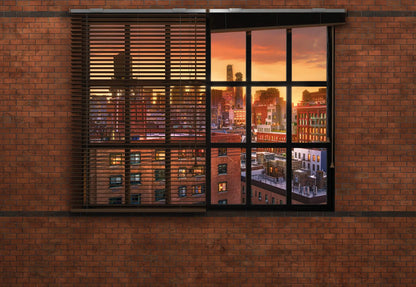Brooklyn Brick Window Imitation Photo Wallpaper (W x H) 368cm x 254cm (144" x 100")