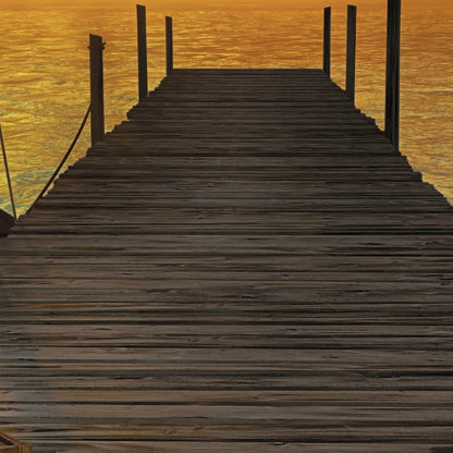 Tropical Pirate Island Ocean View from the Pier Photo Wallpaper closeup