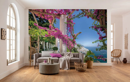 Sunny Coast View Amalfi Photo Wallpaper (W x H) 368cm x 254cm (144" x 100")