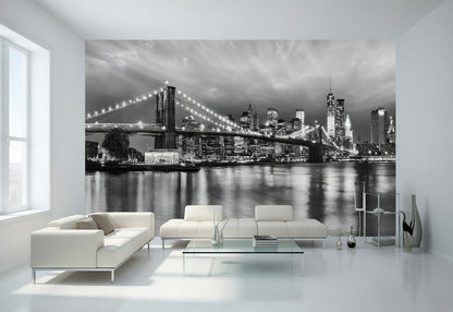 Brooklyn Black and White Teen Bedroom Photo Wallpaper (W x H) 368cm x 254cm (144" x 100")