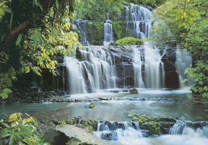 Falls in the Forest Photo Wallpaper (W x H) 368cm x 254cm (144" x 100")