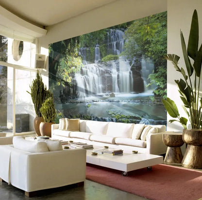 Falls in the Forest Photo Wallpaper (W x H) 368cm x 254cm (144" x 100")