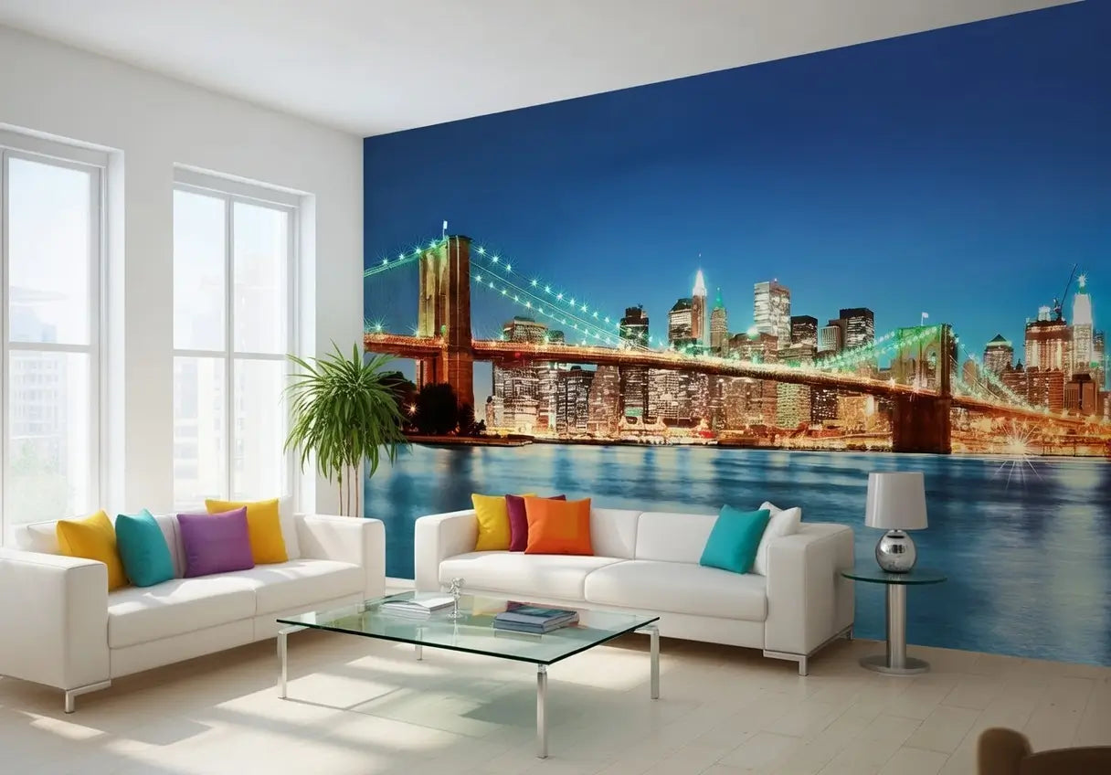 New York East River Non-Woven Wallpaper Mural 366 cm x 254 cm (141" x 100")