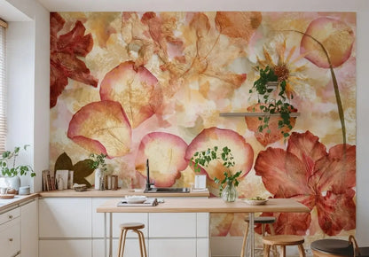 Dried Flowers Non-Woven Wallpaper Mural 366 cm x 254 cm (141" x 100")