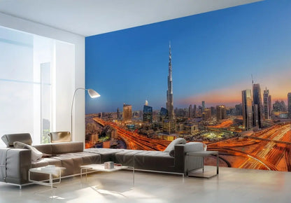 Burj Khalifah City of Dubai Giant Non-Woven Wallpaper Mural 366 cm x 254 cm (141" x 100")