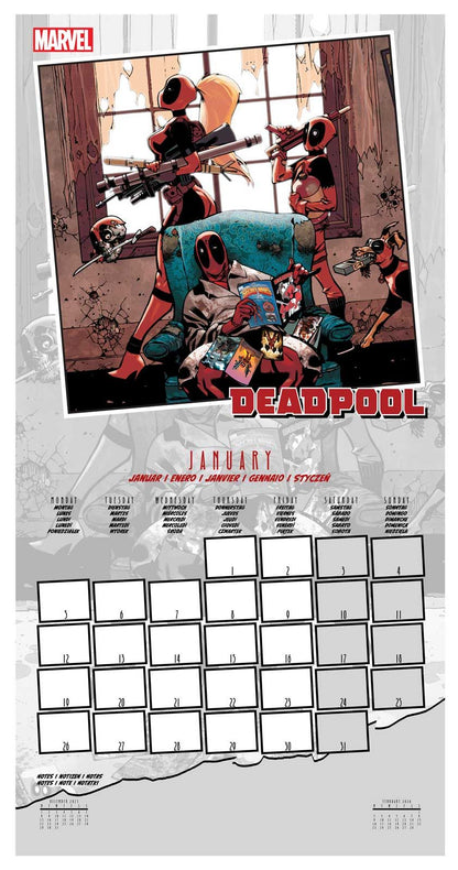 Marvel Deadpool BREAKOUT 2026 SQUARE Calendar 30 x 30 cm | 11,8 x 11,8 in