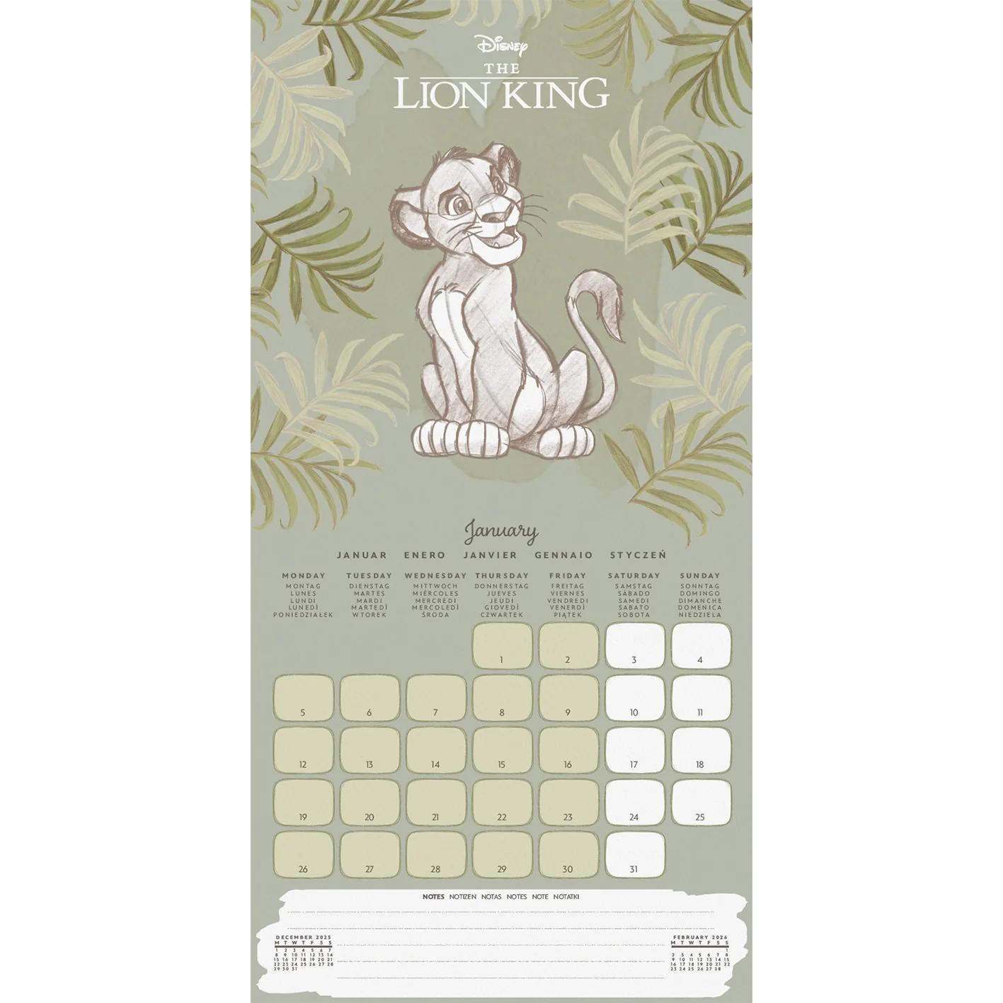 Disney Classics Animals (ARTIST SERIES) 2026 SQUARE Calendar 30 x 30 cm | 11,8 x 11,8 in
